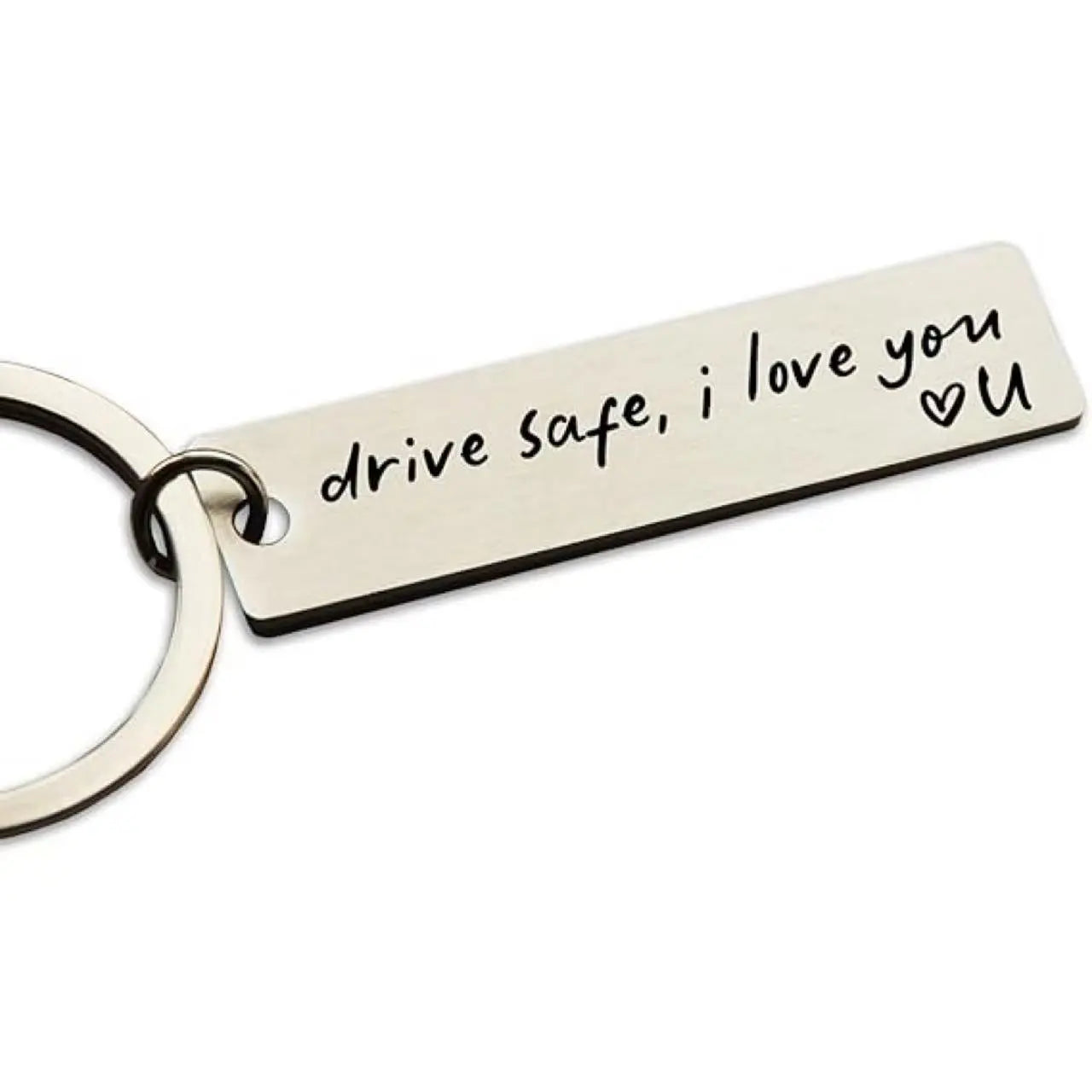 Keychain Drive Safe I Love You Engraved Initial Personalized Gift for Husband Boyfriend Stainless Steel Car Accessories Compact Practical Size Valentine'S Day Present