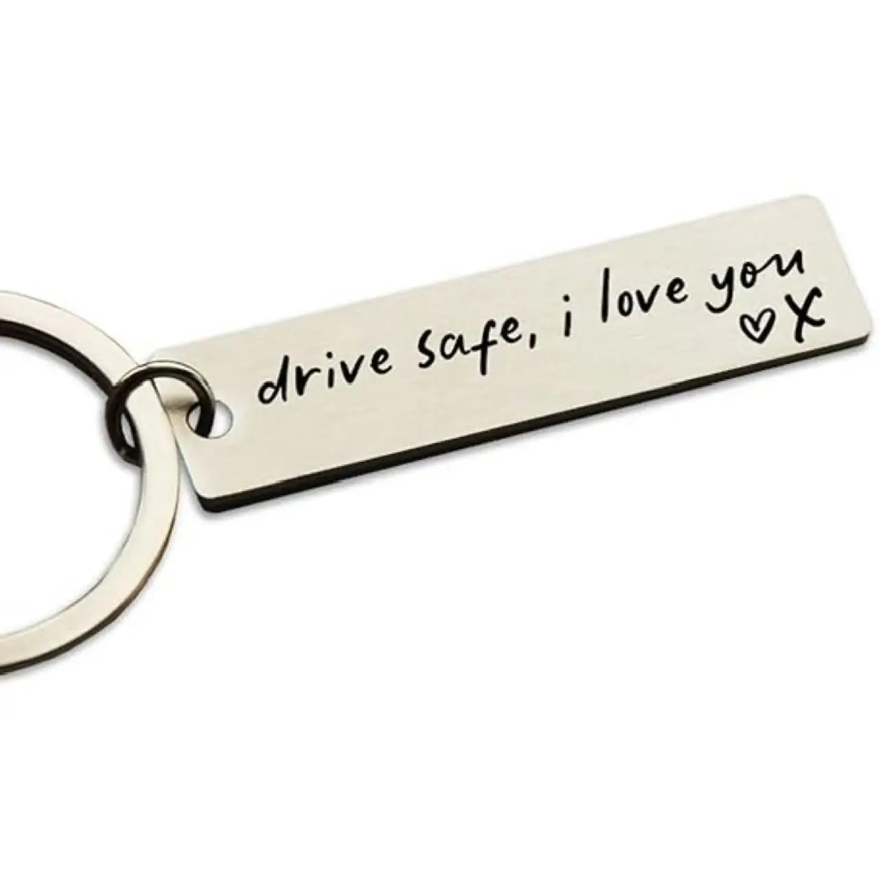 Keychain Drive Safe I Love You Engraved Initial Personalized Gift for Husband Boyfriend Stainless Steel Car Accessories Compact Practical Size Valentine'S Day Present