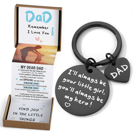 Always my Hero Dad Keychain for Father's Day
